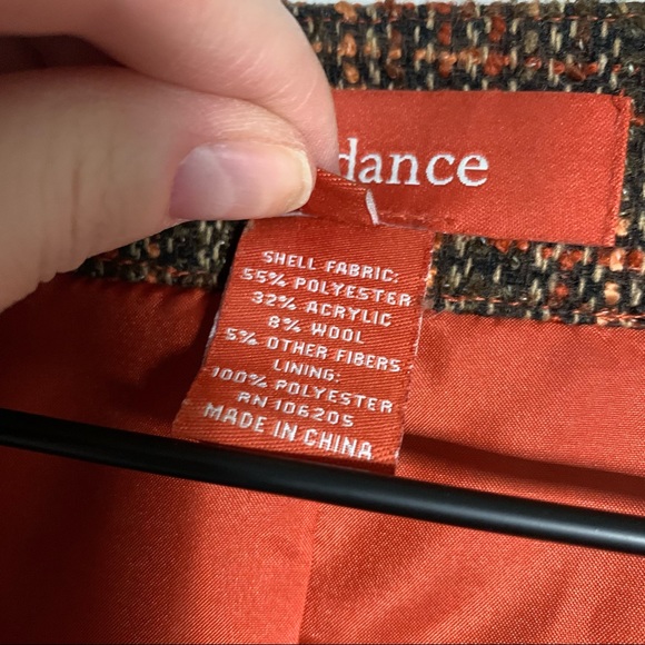 Sundance Tweed Fringe trim blazer Orange brown multicolored flap pockets 16 - Picture 5 of 9